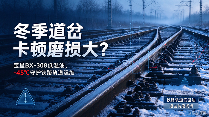 铁路轨道冬季运维难题：油脂凝固、磨损高怎么办？宝星BX-308低温油抗磨长效润滑