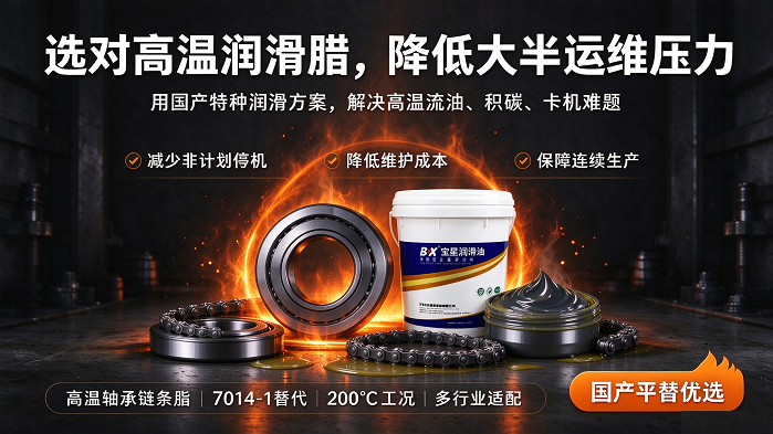 高温轴承链条流油频繁停机？宝星 BX-300/F (7014)-WY，200℃工况平替 7014-1 高温脂