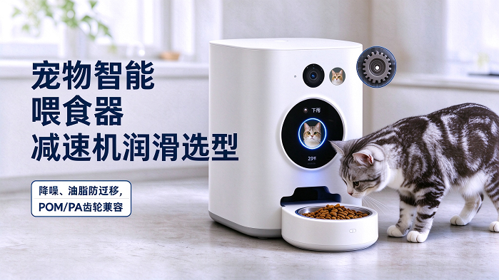 宠物智能喂食器减速机降噪油脂防迁移难题｜BX-303-WY食品级齿轮消音脂，守护POM/PA齿轮与粮料安全